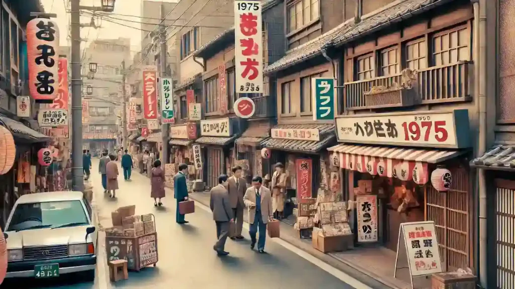 1970年代の昭和の商店街
