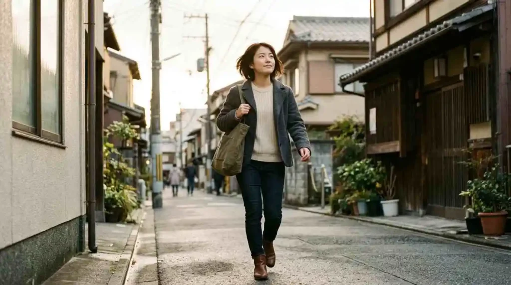A person walking toward a new future