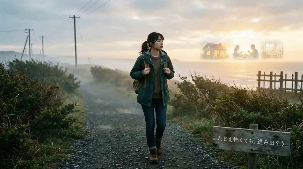 A person beginning to walk along a new path