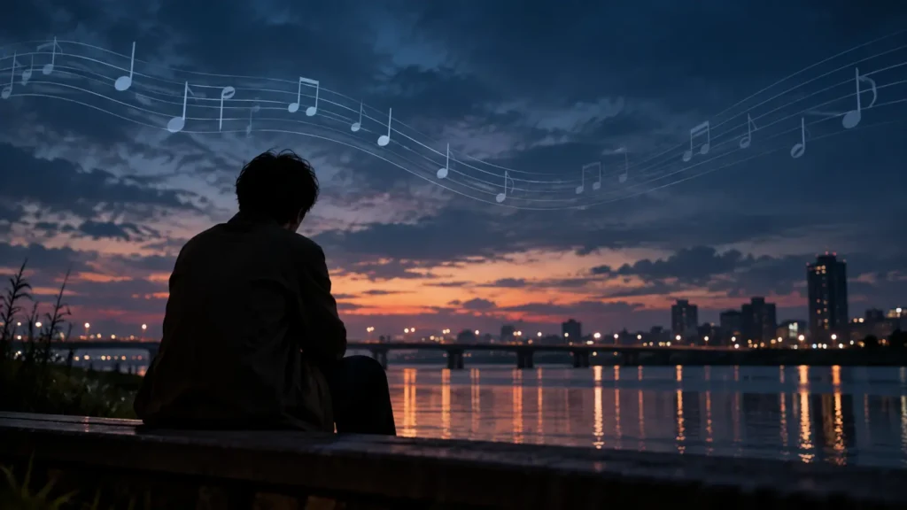 An image inspired by the melancholy melody of Kanashimi o Koraete
