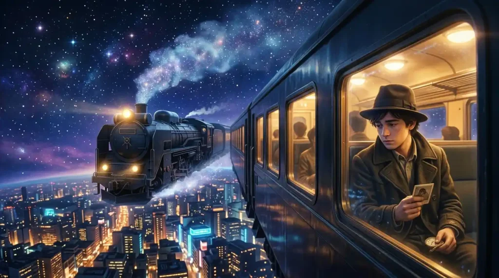 An illustration inspired by the emotional themes of Galaxy Express 999