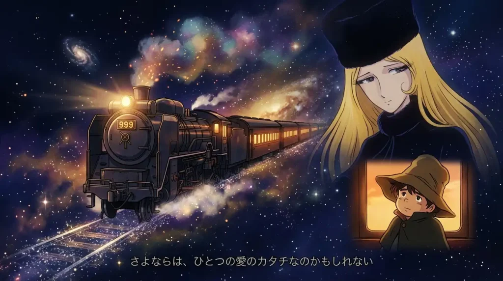 An artistic interpretation of the story and emotions behind Galaxy Express 999