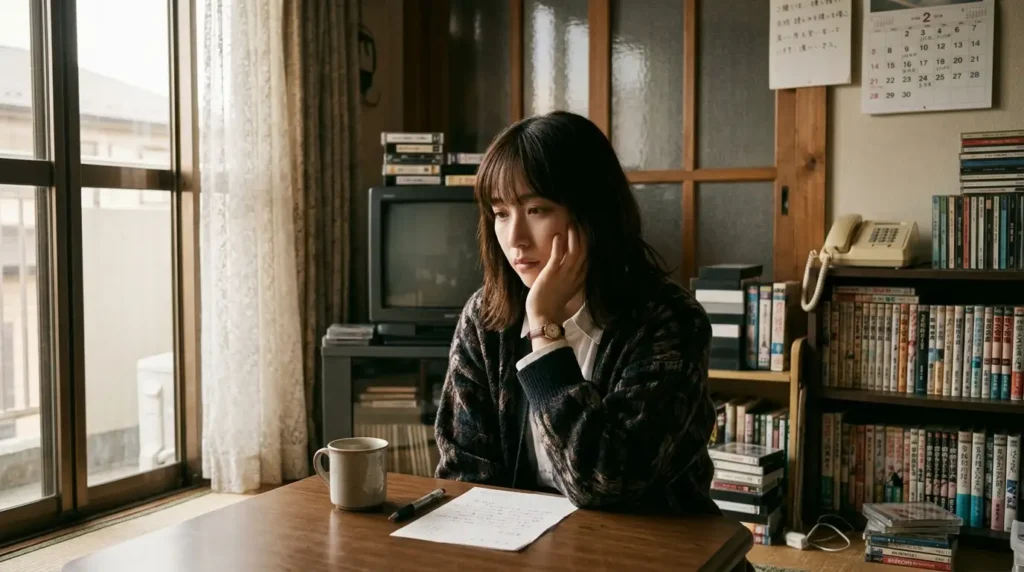 A woman reflecting on the uncertainty of love